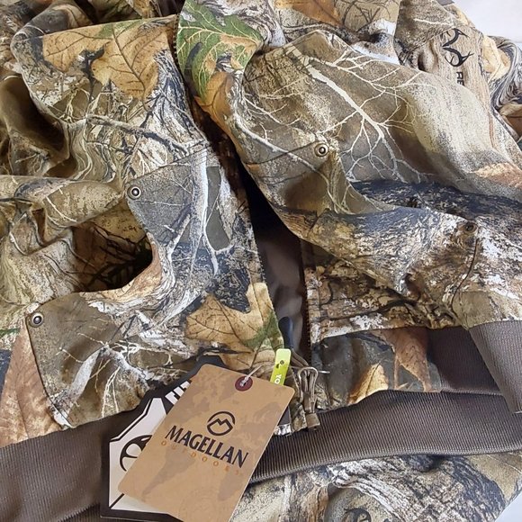 'MEG.OUTDOORS' HUNT-GEAR INSULATED HOODIE CAMO COAT 'REALTREE EDGE' FULL-ZIP - Picture 4 of 16